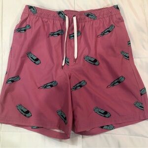 Sonoma Pink Swim Shorts with Car Design